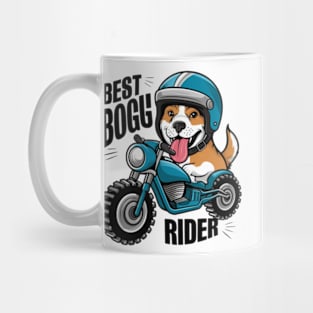 Cartoon dog riding a motorcycle best boggy rider Mug